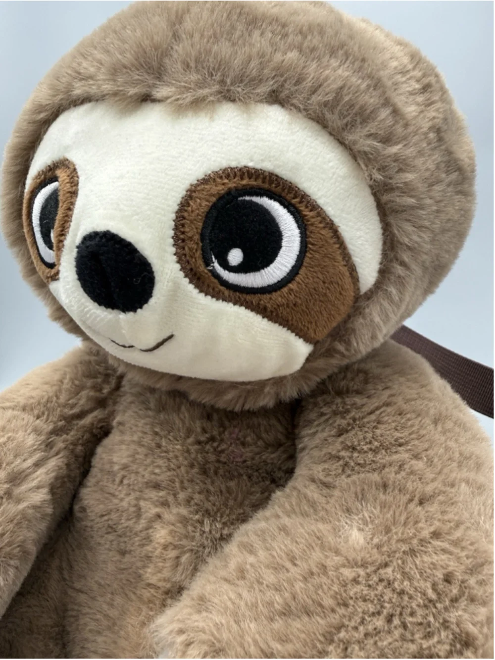 Carried Away by stepping stones Sloth Plush Backpack Brown/Cream zipper